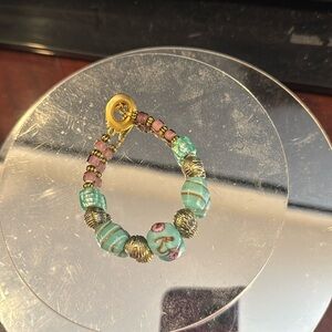 Vintage Beaded Bracelet with Gold Accents